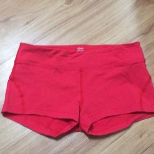 Red tonic yoga shorts